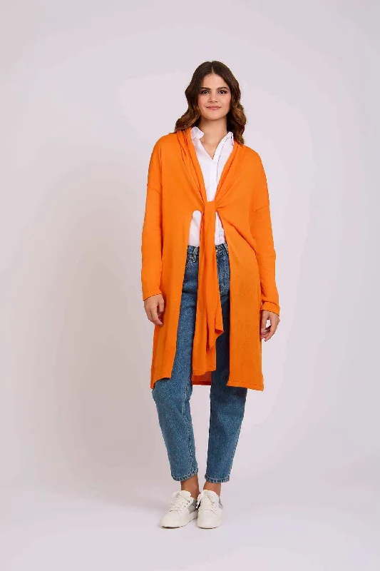 Women Regular Fit Cardigan - Musk Orange Fitted Slim Tailored