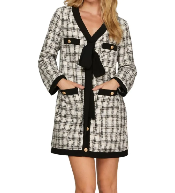 Bow Jacket Dress In Cream/black Jersey Jacket Tulle Jacket Batik Jacket