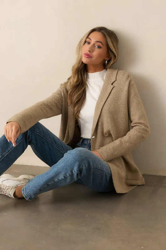 Z Supply Call It A Day Oatmeal Heather Blazer Women's Banquet Suit