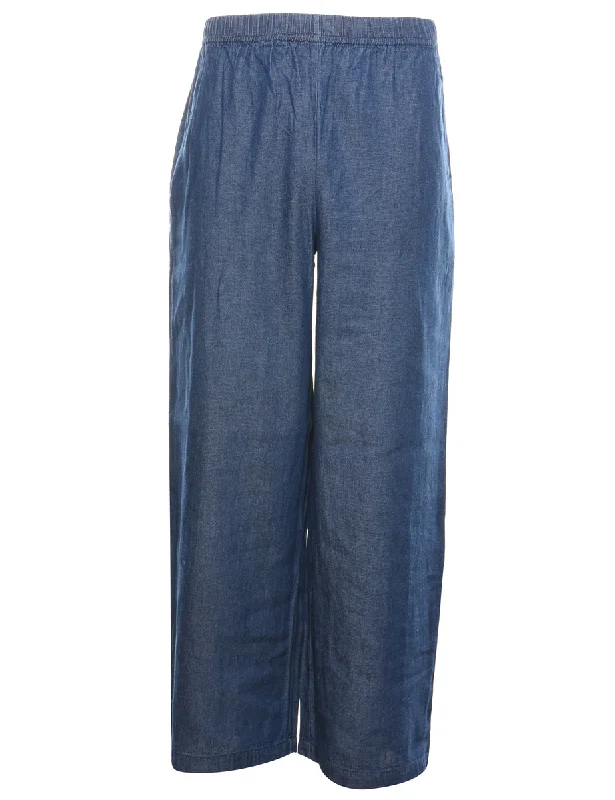 Casual Medium Wash Denim Trousers - W26 L29 Trousers Plaid Checkered