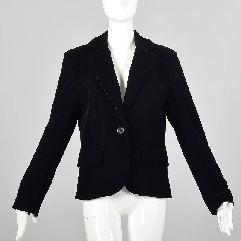 Medium Paco Rabanne 1990s Black Velvet Blazer Milan Custom Blazer