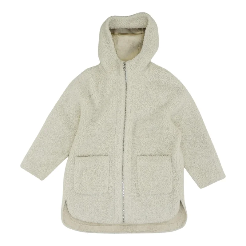 Ivory Solid Lightweight Coat Mesh Canvas Denim
