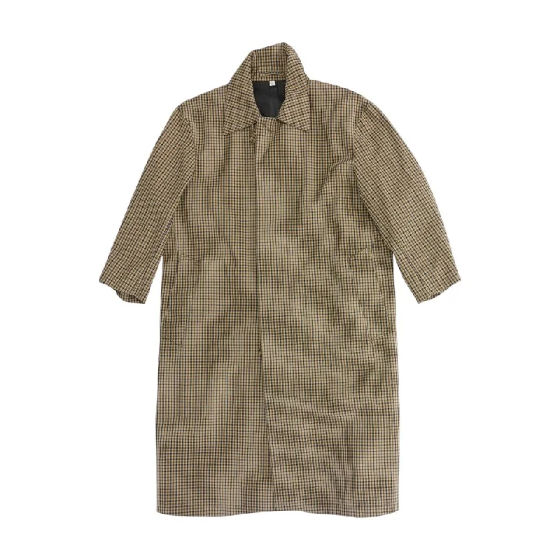 Beige Check Coat Bomber Jacket Denim Jacket Leather Jacket
