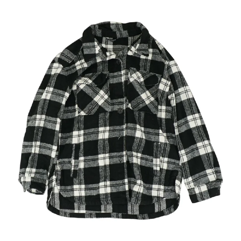 Multi Plaid Coat Shawl Collar Notch Collar Lapel Collar