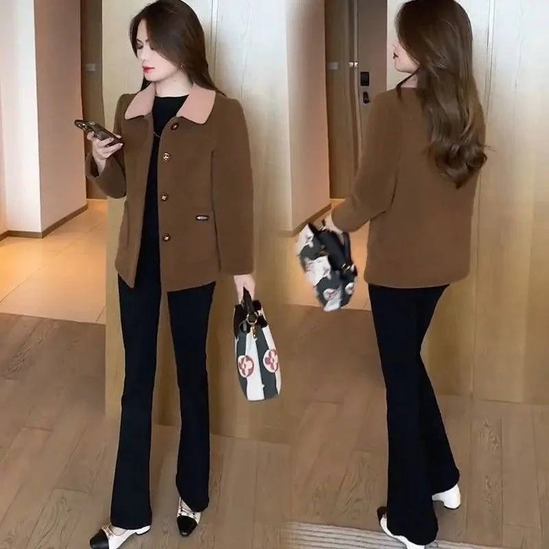 zp501-Women's autumn thickened velvet coat Cotton Linen Terry