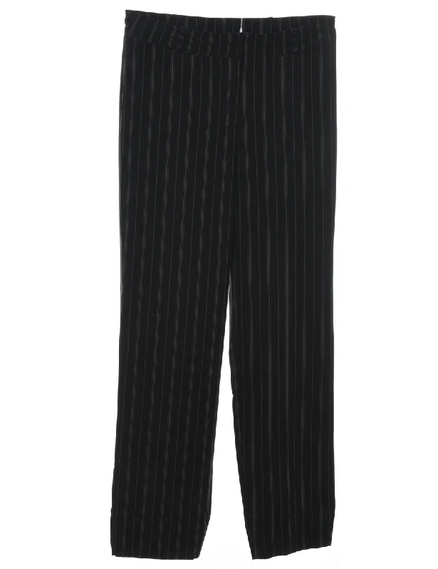 Striped Black Trousers - W30 L29 Trousers fashionable chic