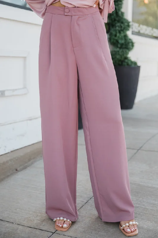 It's Your Day Mauve Wide Leg Trousers FINAL SALE Trousers Denim Distressed