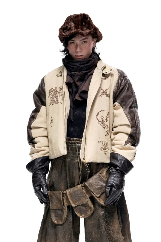 Leather Totem Coat Nylon Polyester Spandex