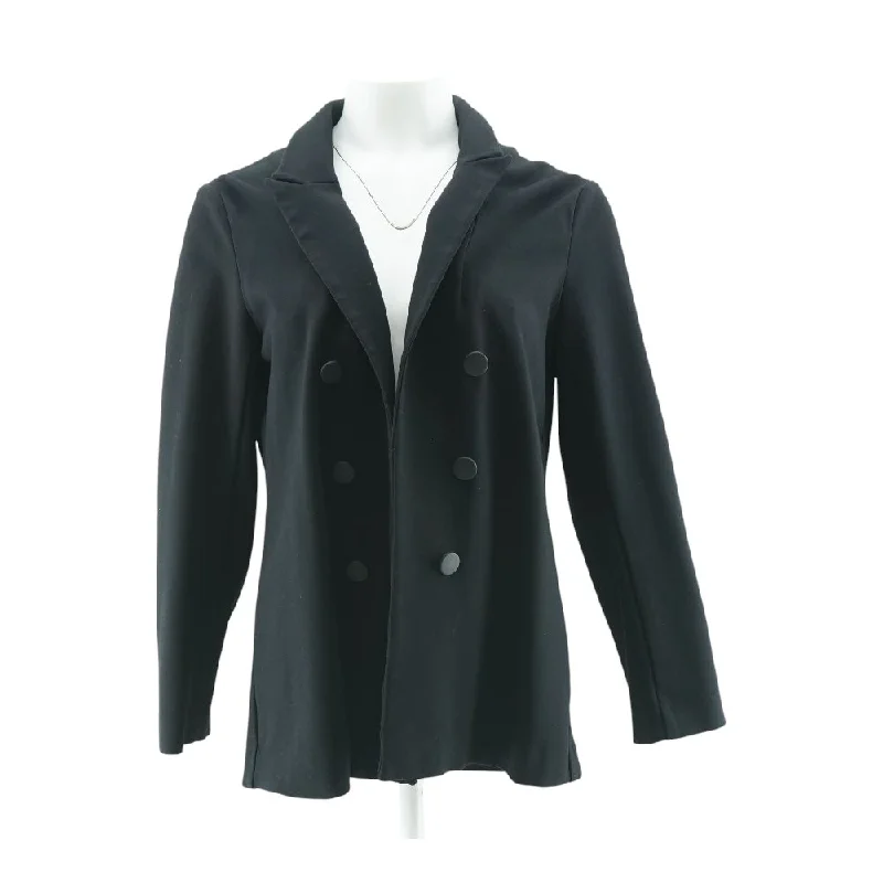 Black Solid Blazer Women's Casual Suit
