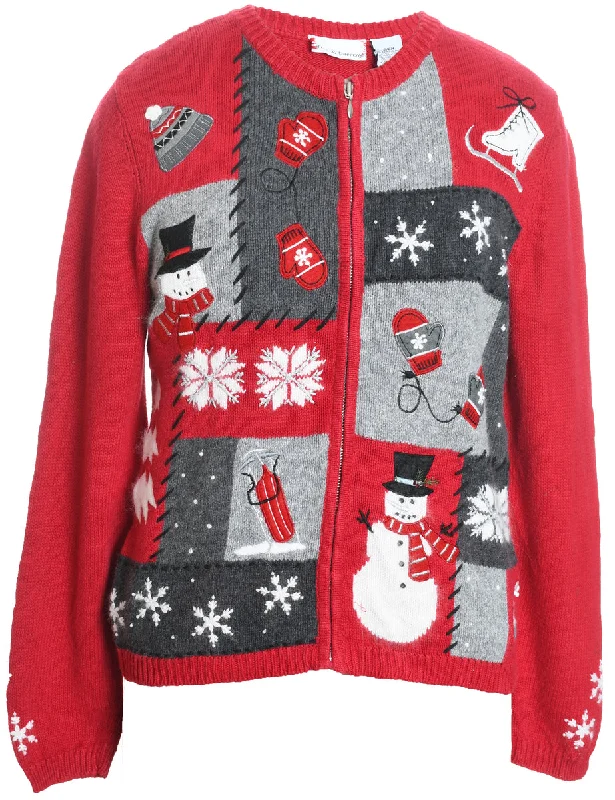 Snowman Christmas Cardigan - S Stylish Fashionable Trendy