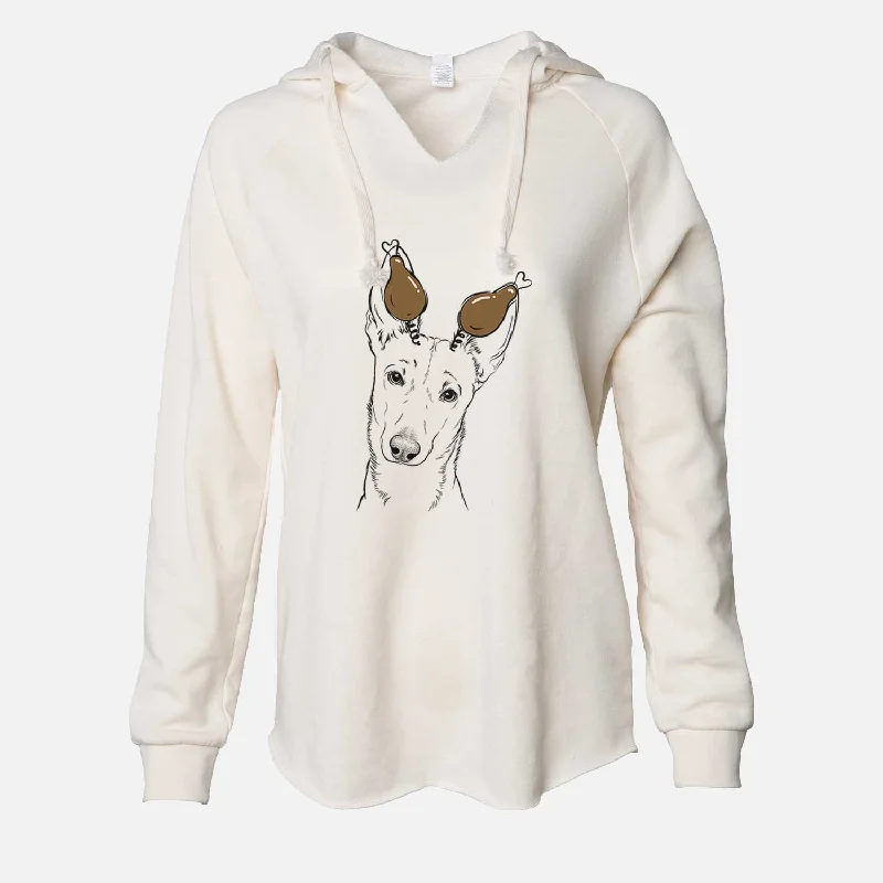 Thanksgiving Nala the Carolina Dog - Cali Wave Hooded Sweatshirt Hoodie with Hem Raw Edge Edgy Unfinished Thanksgiving Nala the Carolina Dog - Cali Wave Hooded Sweatshirt Hoodie with Hem Raw Edge Edgy Unfinished