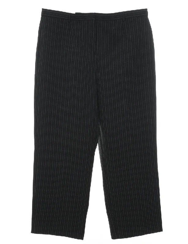 Striped Black Trousers - W35 L27 Trousers versatile functional