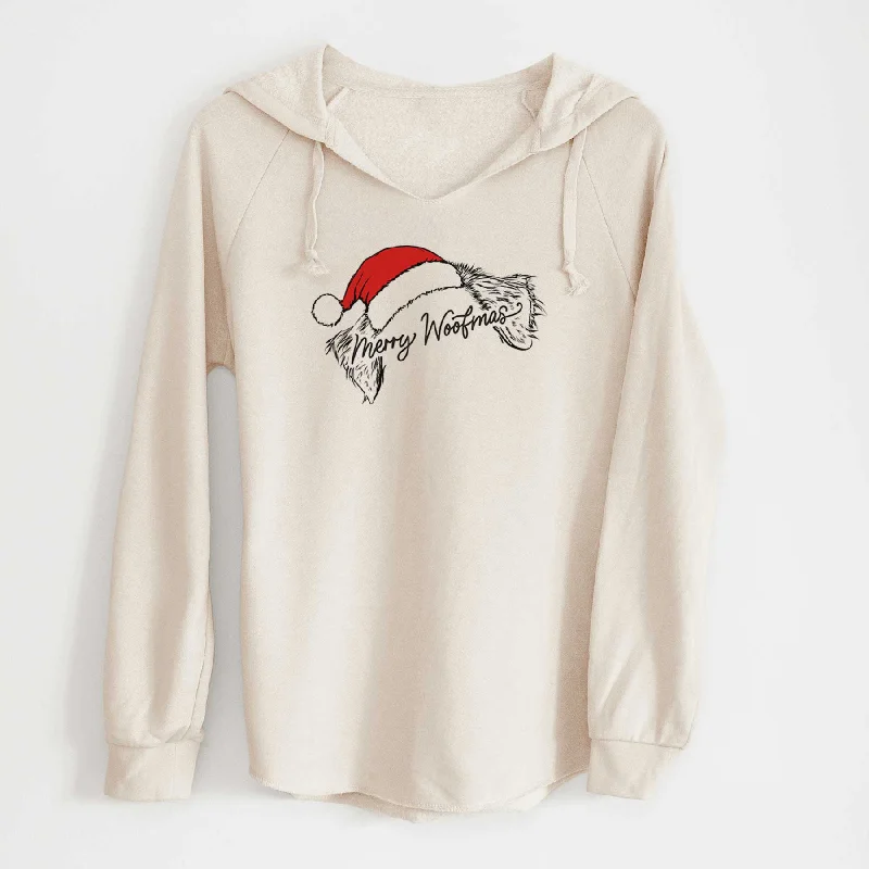Merry Woofmas - Australian Shepherd - Cali Wave Hooded Sweatshirt Hoodie with Print Artistic Unique Merry Woofmas - Australian Shepherd - Cali Wave Hooded Sweatshirt Hoodie with Print Artistic Unique
