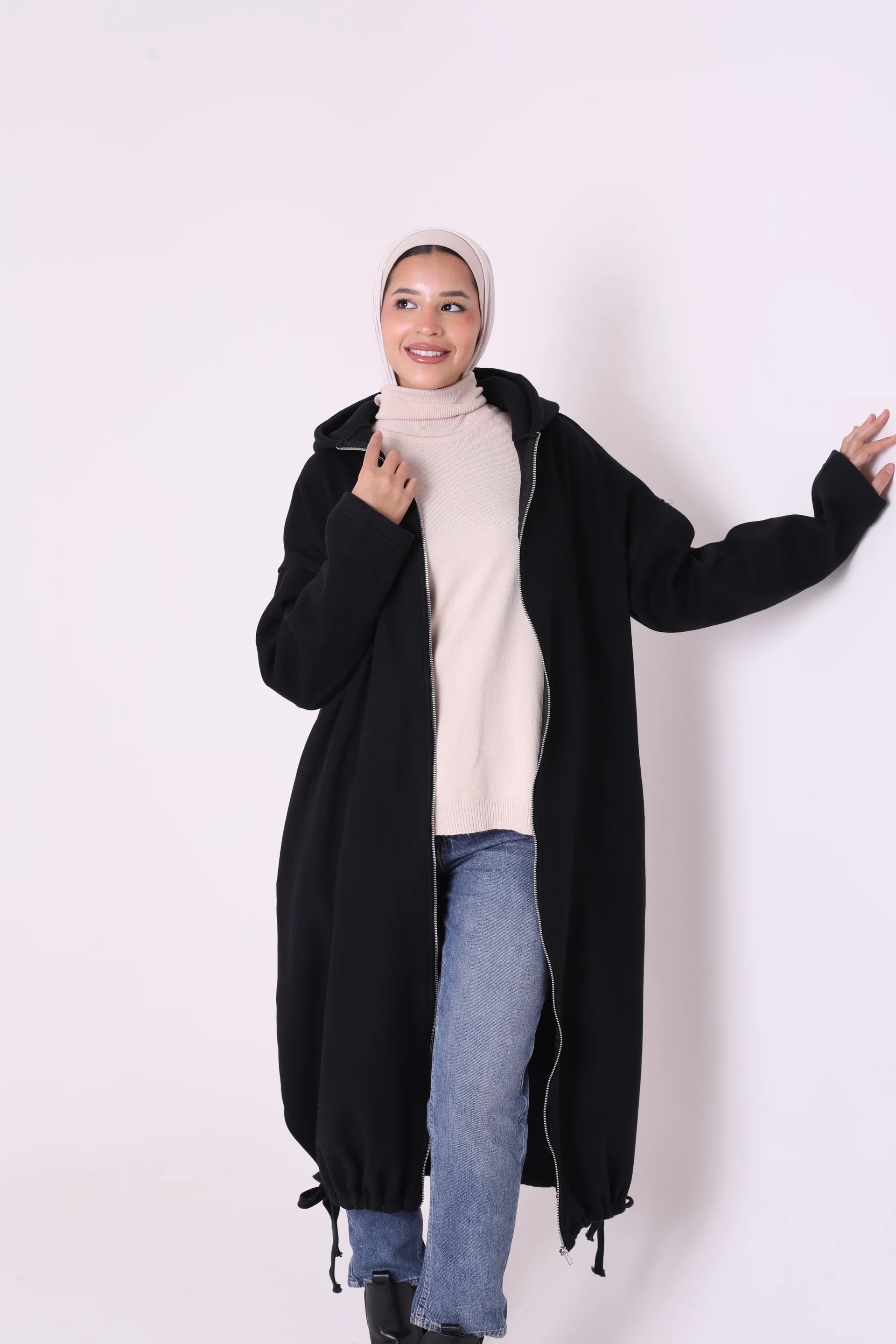 Winter Felt Coat (W720) - Just4Women Welt Pockets Slit Pockets Flap Pockets
