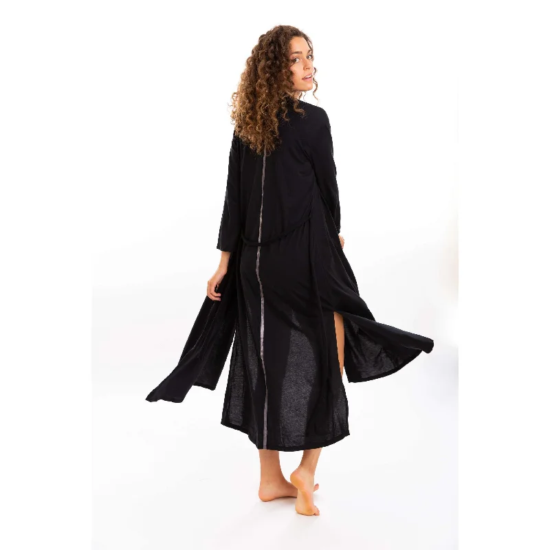 The Cardigan (Black) Denim Fabric Leather Fabric Suede Fabric