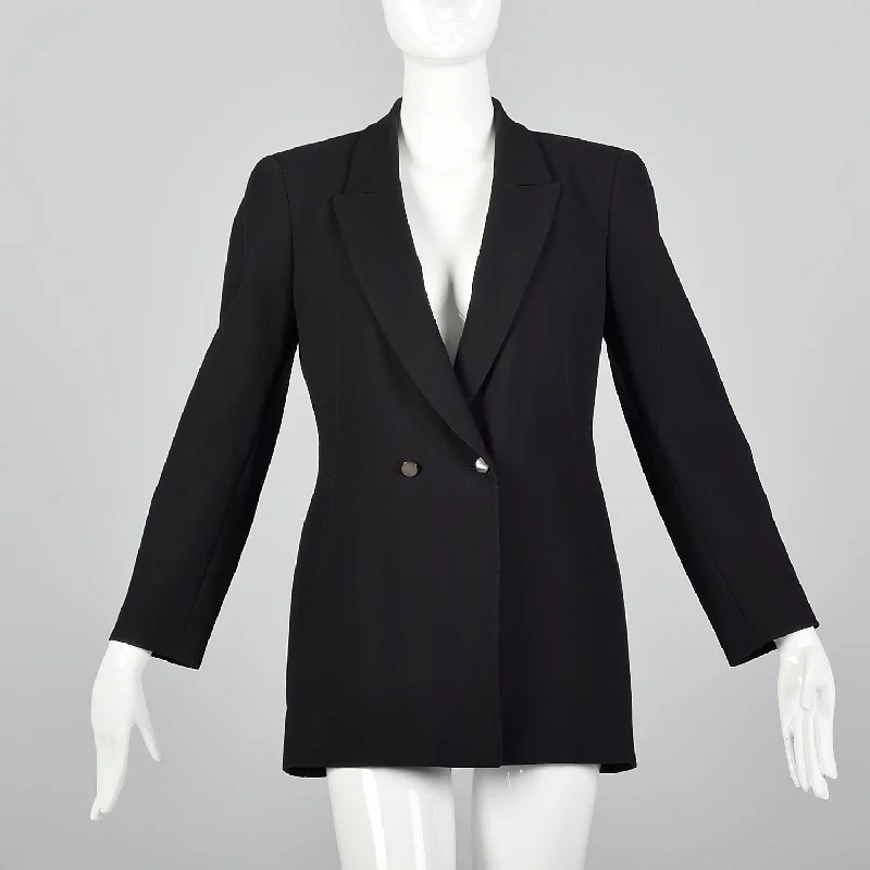 1980s Claude Montana Black Blazer Women's Short Blazer