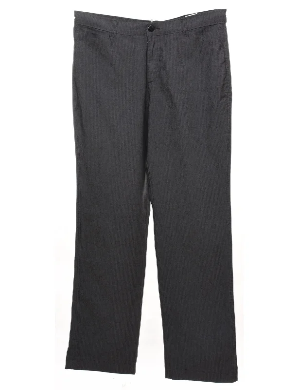 Lee Grey Classic Striped Trousers - W35 L33 Trousers Bridal Satin