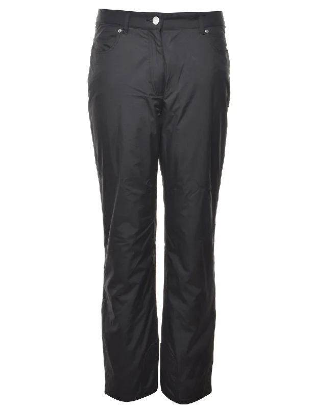 Black Classic Ski Trousers - W32 L31 Trousers Floral Bohemian