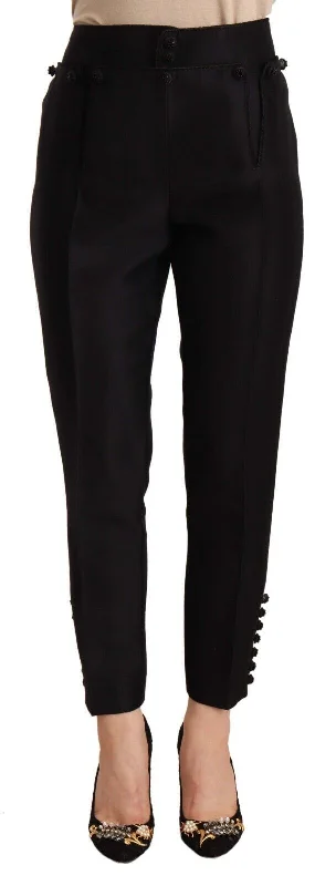 Chic High-waist Cropped Trousers Trousers Summer Linen