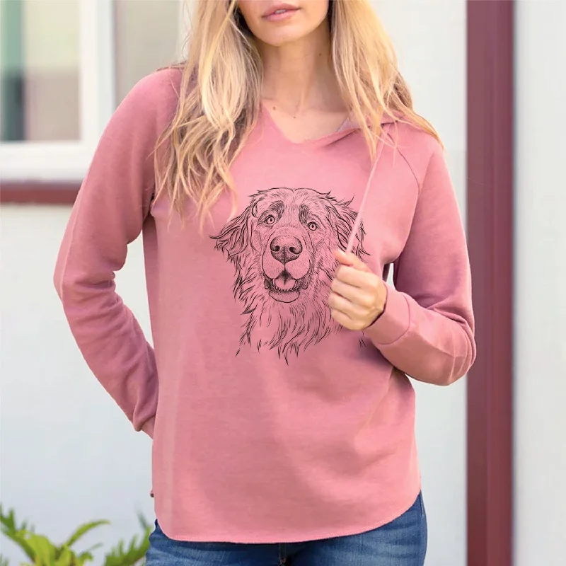 Bare Siri the Leonberger - Cali Wave Hooded Sweatshirt Hoodie with V-Neck Classic Versatile Bare Siri the Leonberger - Cali Wave Hooded Sweatshirt Hoodie with V-Neck Classic Versatile
