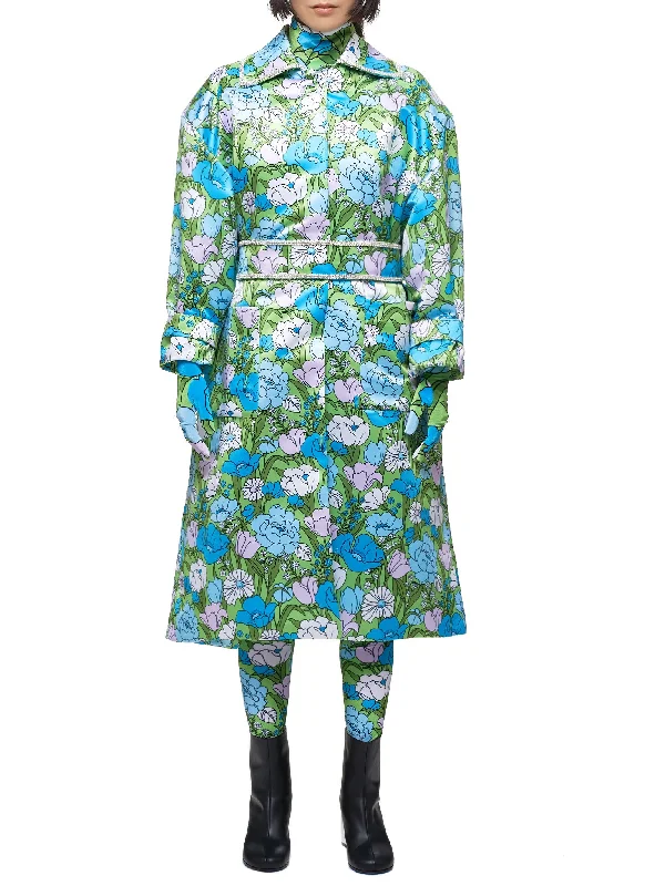 Garden Coat (25-BLUE-GARDEN) Solid Print Jacquard