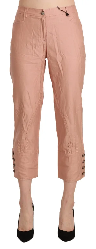 Chic High Waist Cropped Cotton Trousers Trousers Bridal Satin