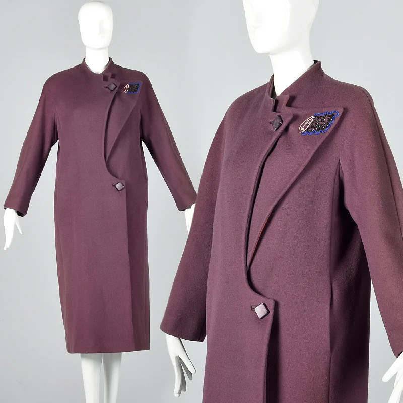 1980s Zandra Rhodes Asymmetric Winter Coat Suede Jacket Faux Fur Jacket Puffer Jacket