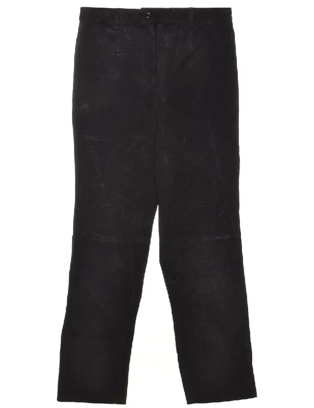 Black Suede Trousers - W31 L31 Trousers versatile all-occasion