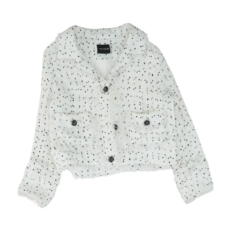 White Polka Dot Blazer Women's Elegant Suit