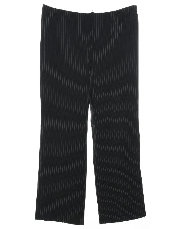Black Striped Trousers - W33 L30 Trousers practical durable