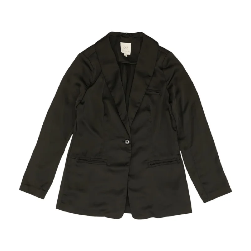 Black Solid Blazer Women's Premium Blazer