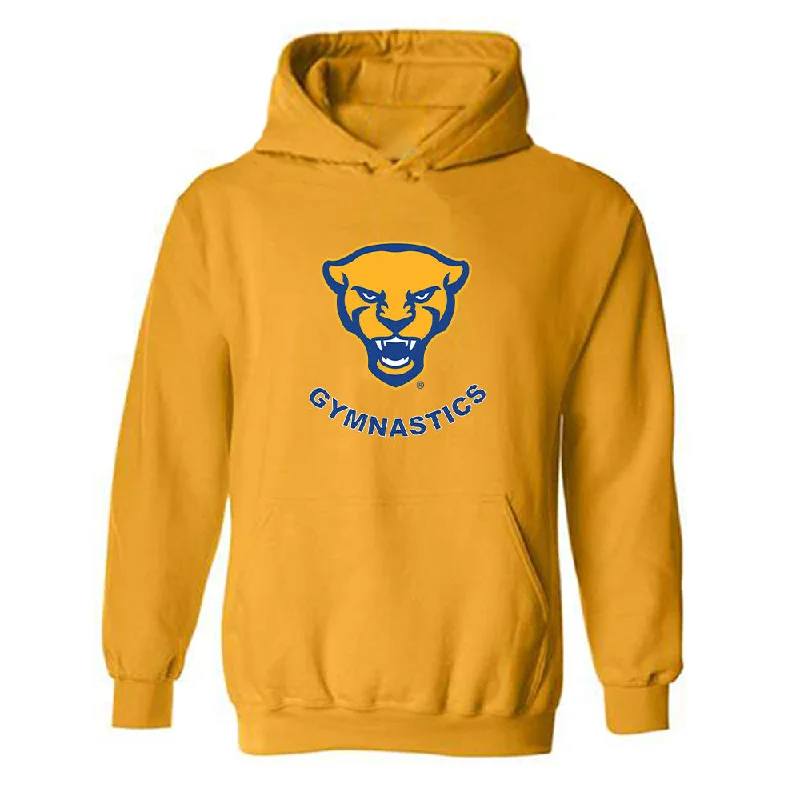 Pittsburgh - NCAA Women's Gymnastics : Meika Lee - Classic Shersey Hooded Sweatshirt Hoodie with Monochrome Minimalist Simple