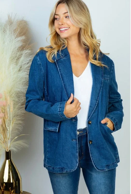 Denim Blazer Women's Elegant Blazer