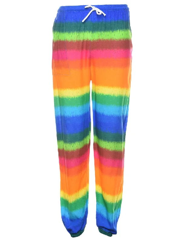 Striped Rainbow Trousers - W22 L29 Trousers Print Floral