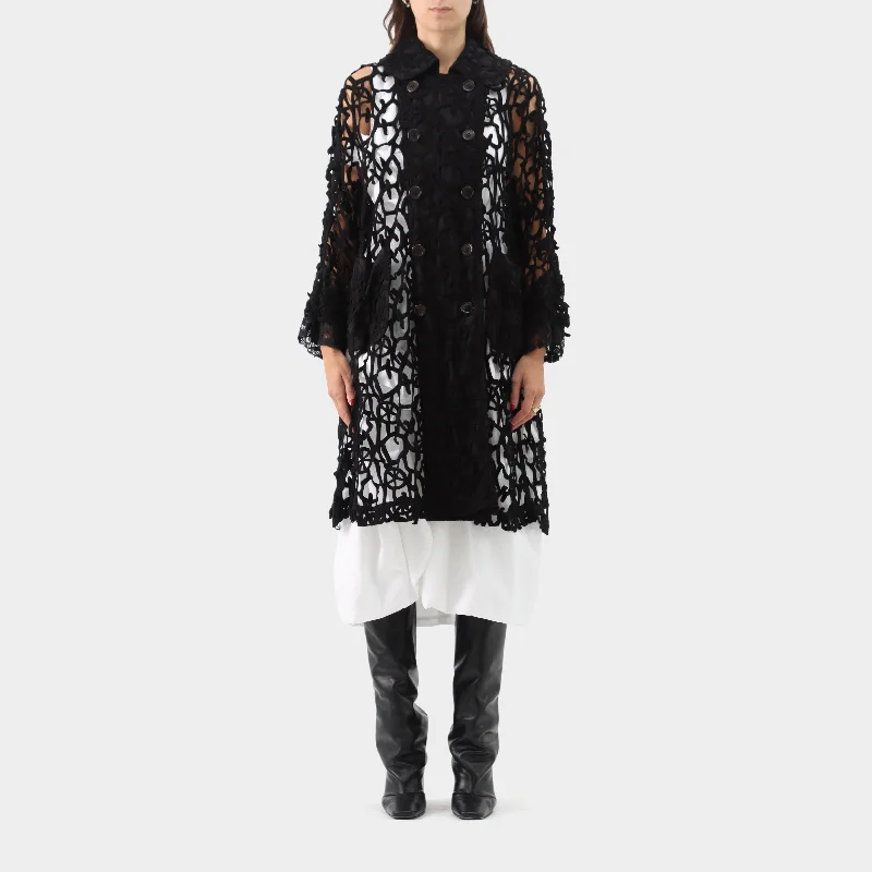 Comme des Garçons Lace Crochet Coat Crew Neck V-Neck Boat Neck