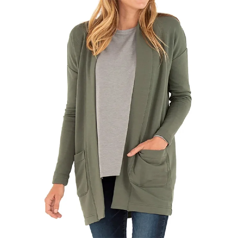 Free Fly Thermal Fleece Cardigan Womens Sweater Elasticated Padded Insulated