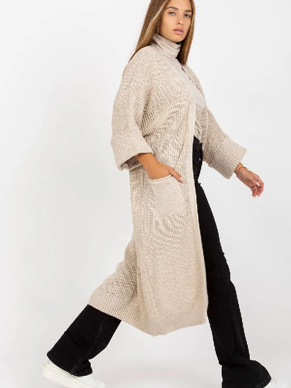 Cardigan Och Bella Welt Pockets Slit Pockets Flap Pockets