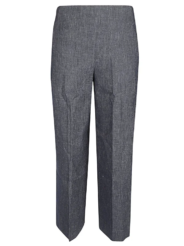 Via Masini 80 Trousers Blue Trousers Solid Black