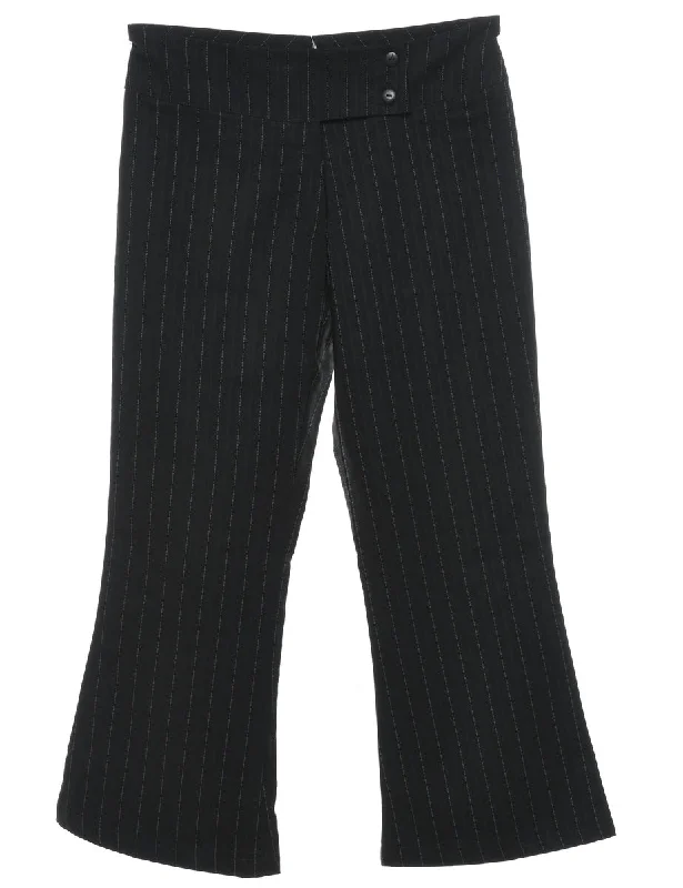 Black Striped Trousers - W30 L25 Trousers Bridal Satin