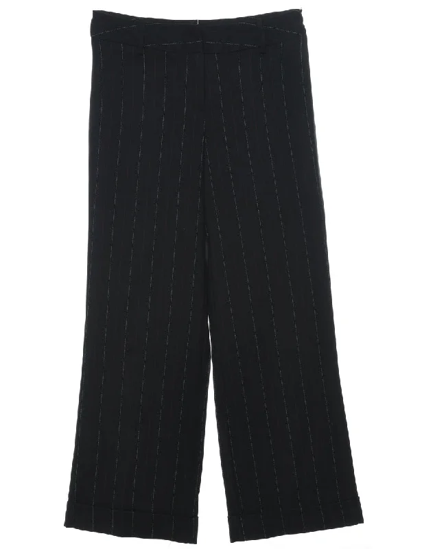 Black Striped Trousers - W30 L28 Trousers sophisticated sleek