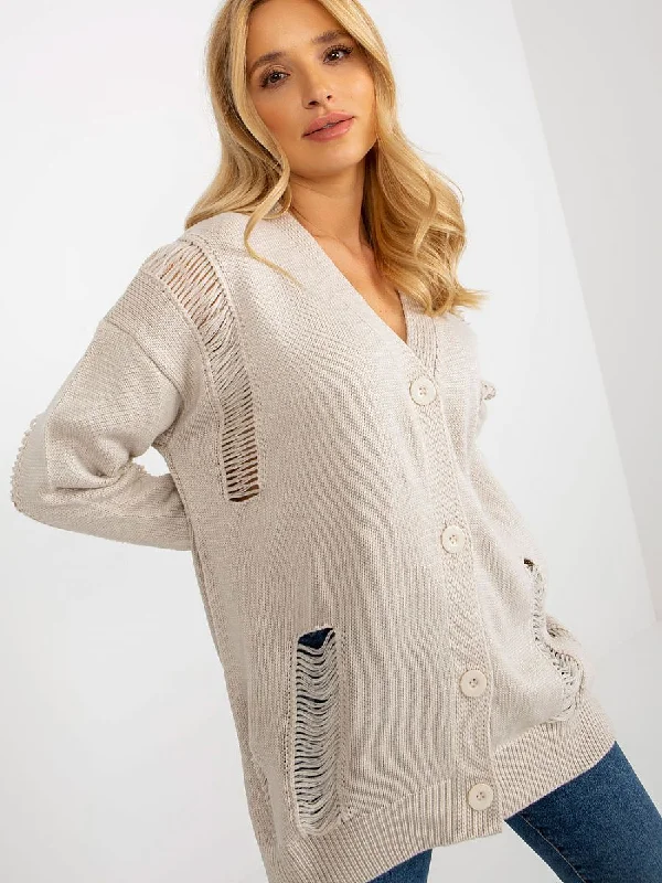 Cardigan Rue Paris Lace Blend Ribbed Blend Corduroy Blend