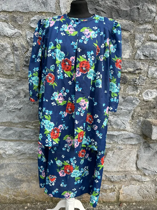 90s blue floral dress&open jacket uk 16-18 Bomber Jacket Anorak Windbreaker