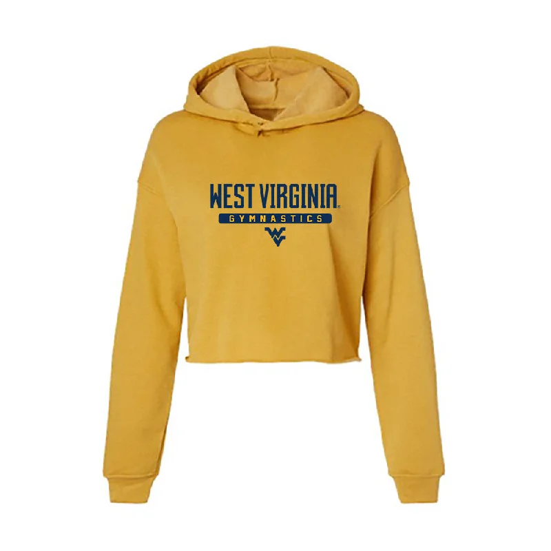 West Virginia - NCAA Women's Gymnastics : Sophia Rice - Women's Crop Fleece Hoodie Hoodie with High-Low Hem Asymmetrical Trendy West Virginia - NCAA Women's Gymnastics : Sophia Rice - Women's Crop Fleece Hoodie Hoodie with High-Low Hem Asymmetrical Trendy