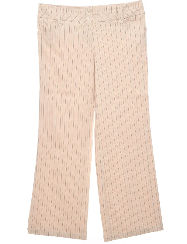 Pink Low Rise Striped Trousers - W34 L31 Trousers Cargo Utility