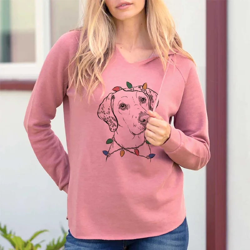 Christmas Lights Lucky the Dalmatian - Cali Wave Hooded Sweatshirt Hoodie with Zipper Placket Modern Functional Christmas Lights Lucky the Dalmatian - Cali Wave Hooded Sweatshirt Hoodie with Zipper Placket Modern Functional