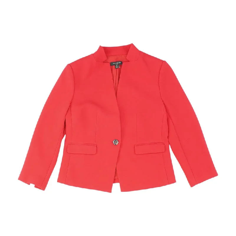Red Solid Blazer Women's Travel Jacket