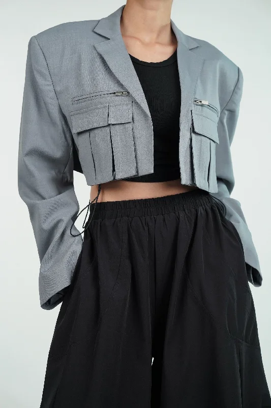 Street Swagger Cropped Blazer Women's Handmade Blazer