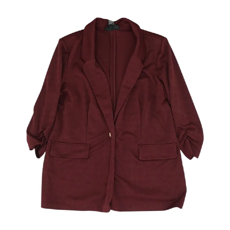 Maroon Solid Blazer Women's Elegant Blazer