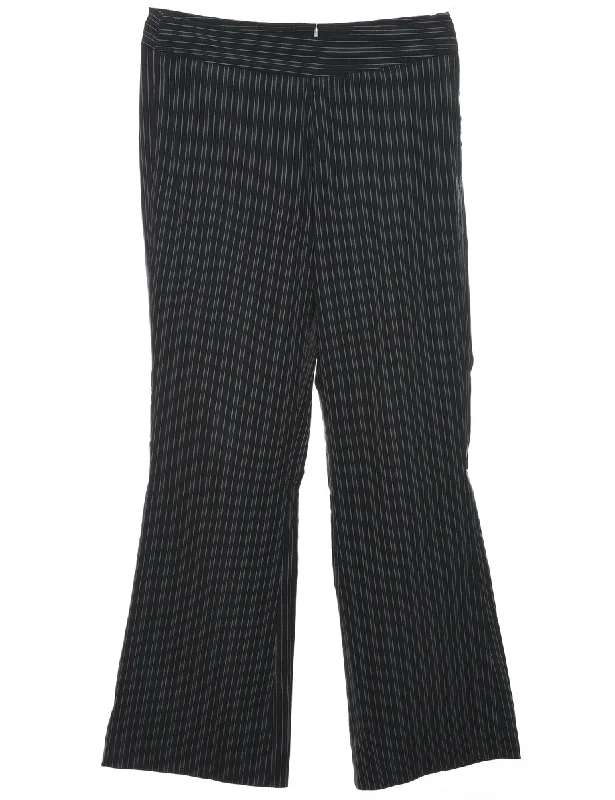 Pinstripes Black Trousers - W30 L29 Trousers Trousers Formal