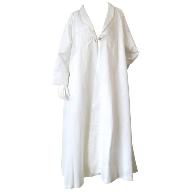 Vintage White Oversized Opera Coat Blazer Duffle Coat Pea Coat